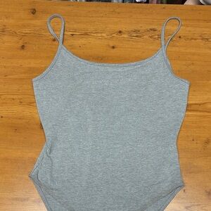 Forever 21 Gray Spaghetti Strap Bodysuit